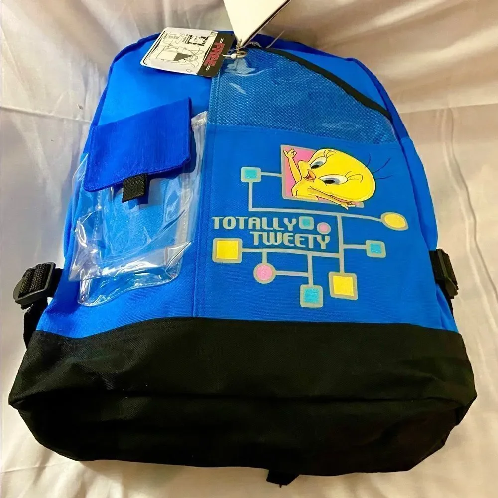 Vintage NWT NOS Totally Tweety Bird Backpack Bag Vintage 90's Looney Tunes EC